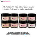 8-Piece Glitter Cover Acrylic Powder Collection for Nail Professionals